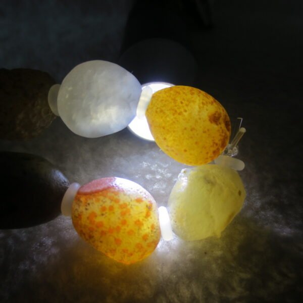 unpolished gobi raw agate bracelet, natural rough stone beads (b415)