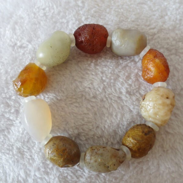 unpolished gobi raw agate bracelet, natural rough stone beads (b415) (copy)