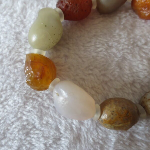 unpolished gobi raw agate bracelet, natural rough stone beads (b415) (copy)
