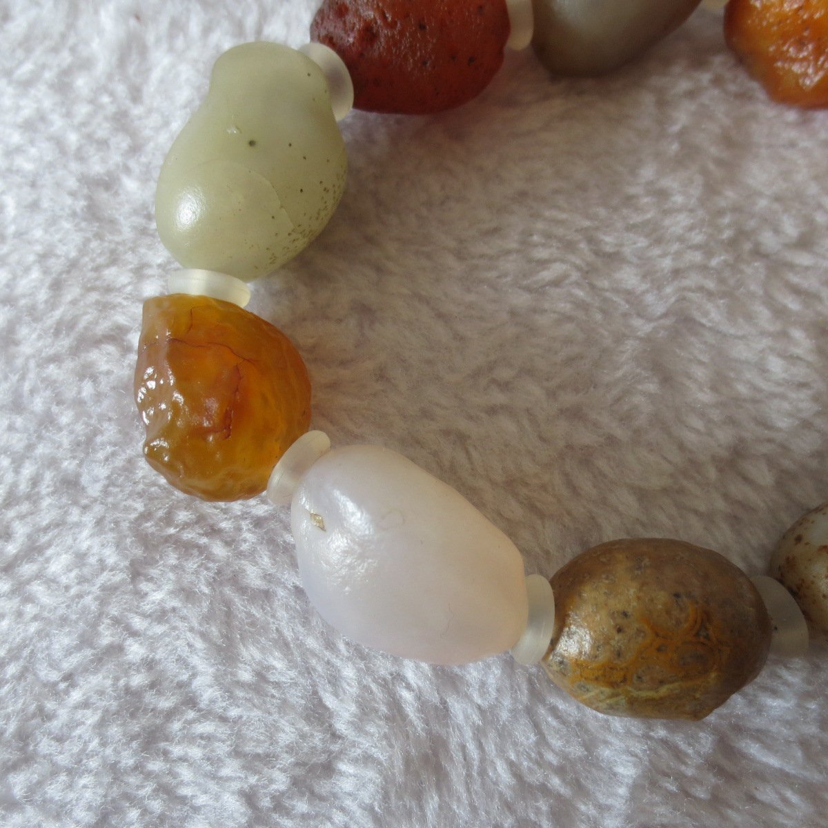 unpolished gobi raw agate bracelet, natural rough stone beads (b415) (copy)