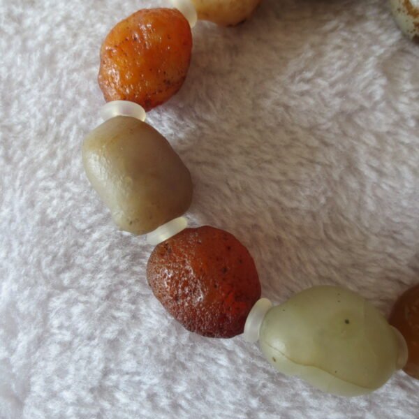 unpolished gobi raw agate bracelet, natural rough stone beads (b415) (copy)