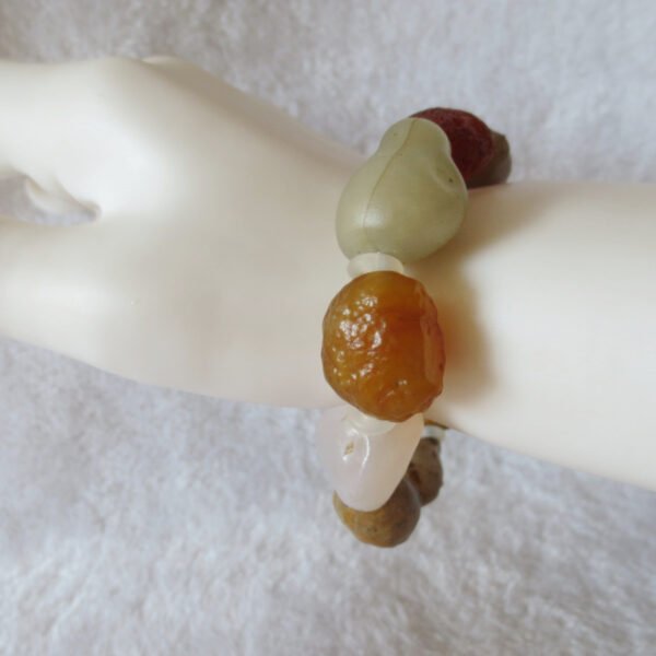 unpolished gobi raw agate bracelet, natural rough stone beads (b415) (copy)