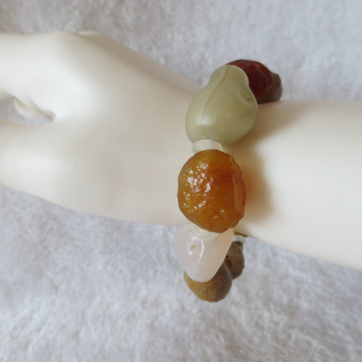 unpolished gobi raw agate bracelet, natural rough stone beads (b415) (copy)