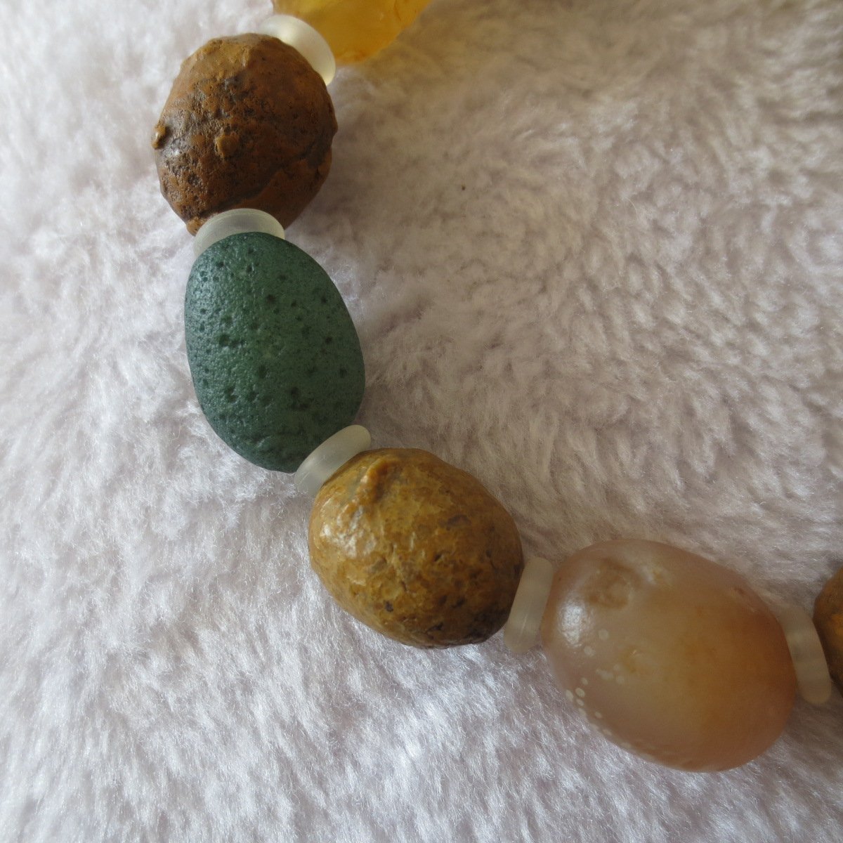 unpolished gobi raw agate bracelet, natural rough stone beads (b416) (copy)