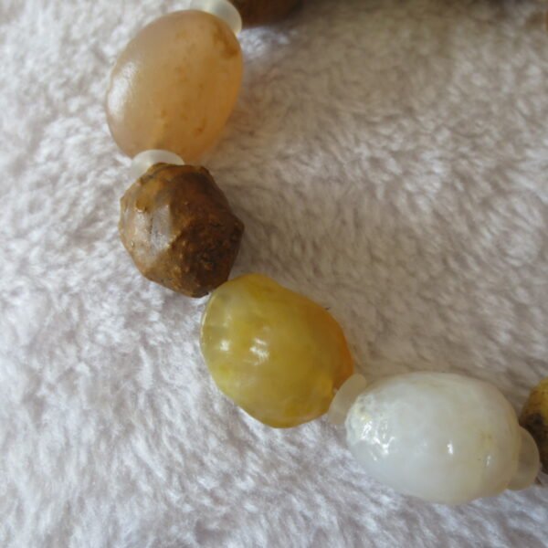 unpolished gobi raw agate bracelet, natural rough stone beads (b416) (copy)