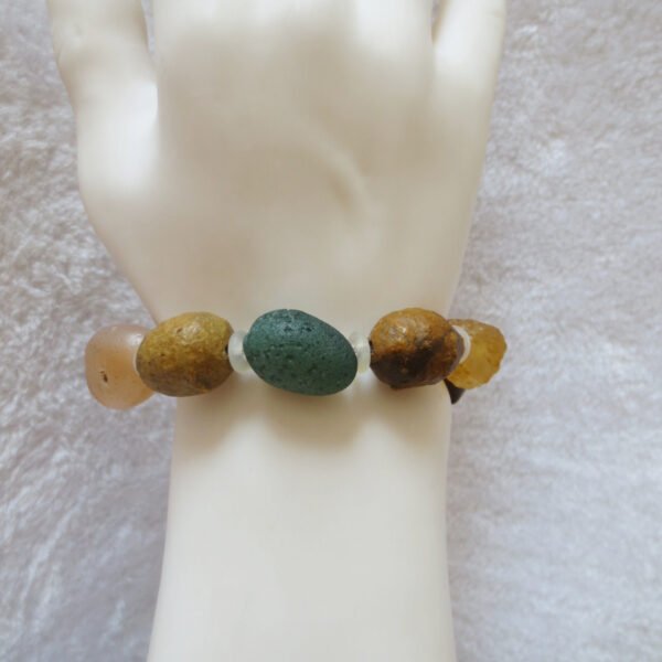 unpolished gobi raw agate bracelet, natural rough stone beads (b416) (copy)