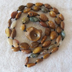 gobi vein stone long necklace, natural rough agate (n685)