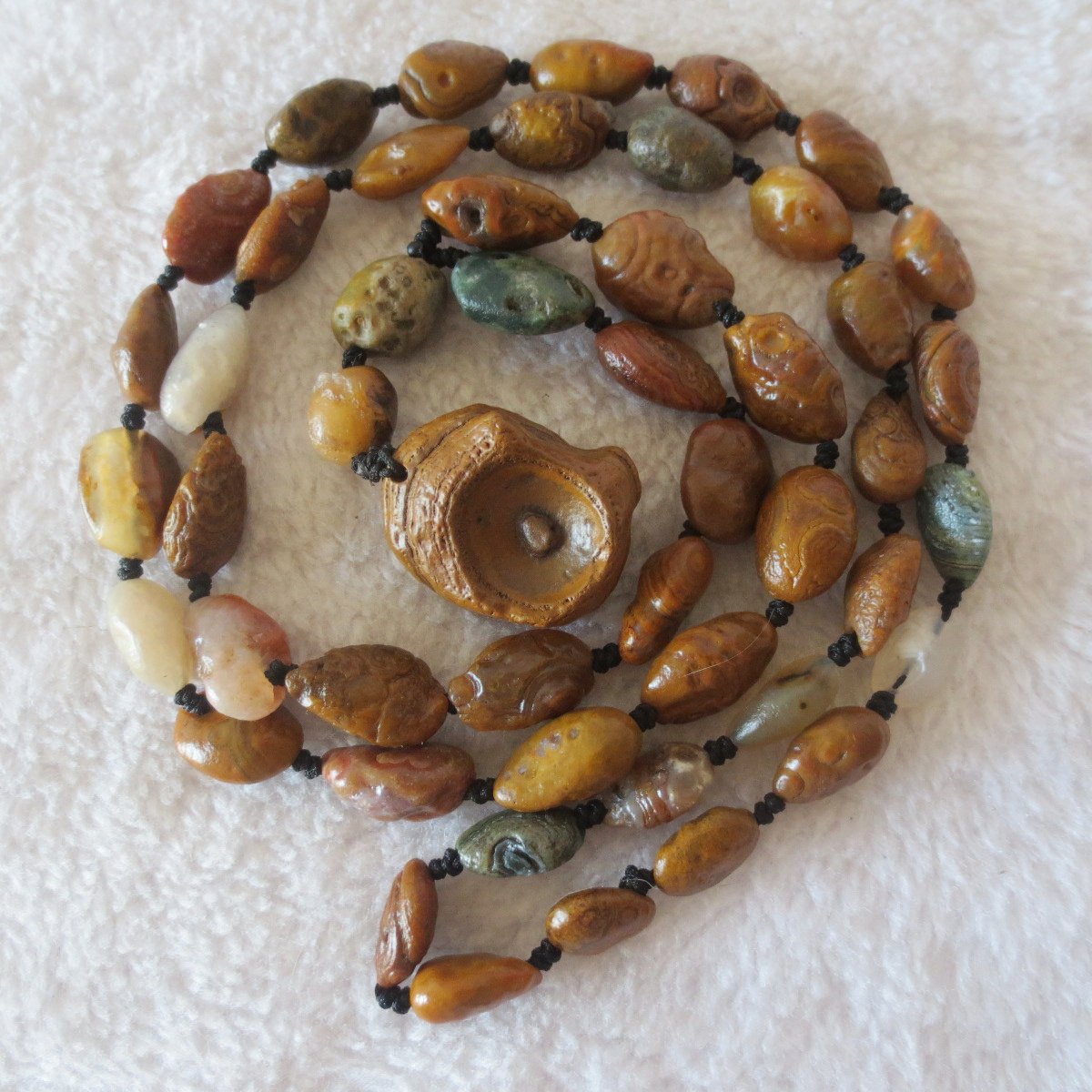 gobi vein stone long necklace, natural rough agate (n685)
