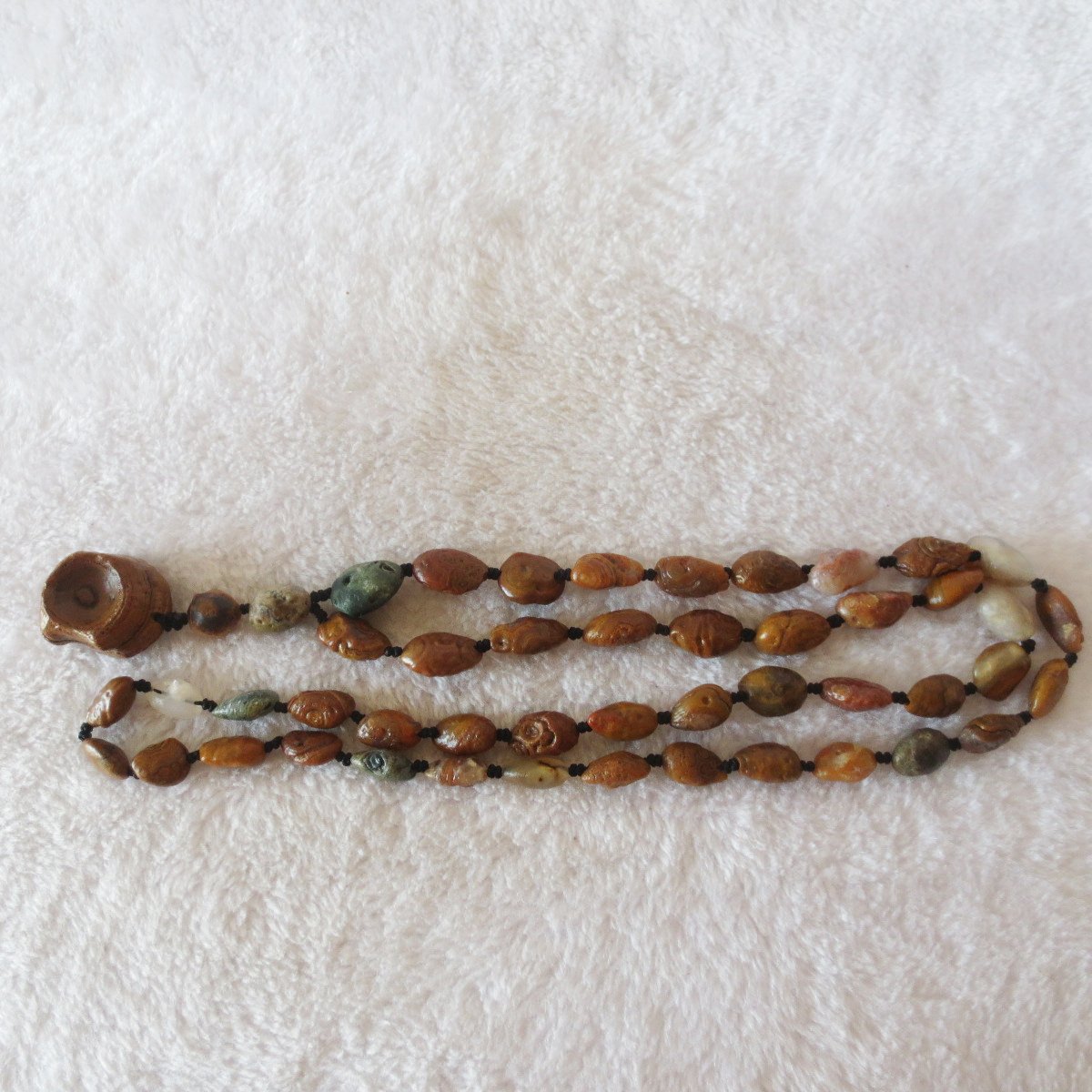 gobi vein stone long necklace, natural rough agate (n685)