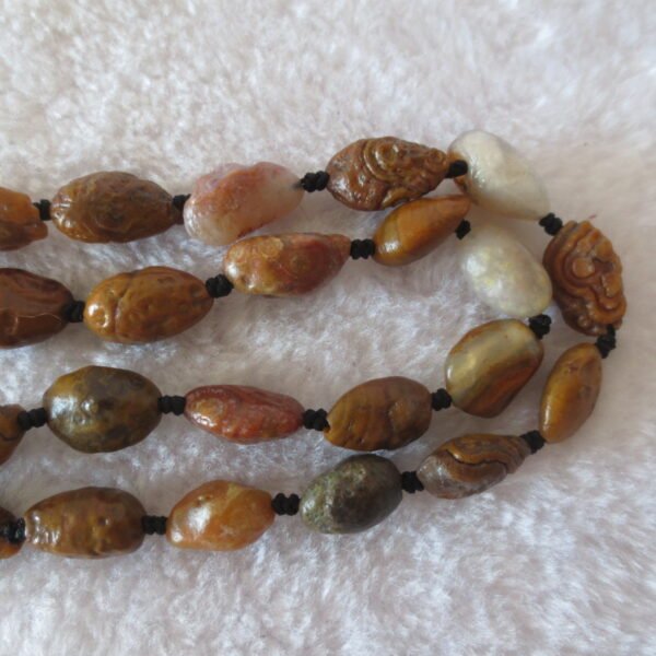 gobi vein stone long necklace, natural rough agate (n685)