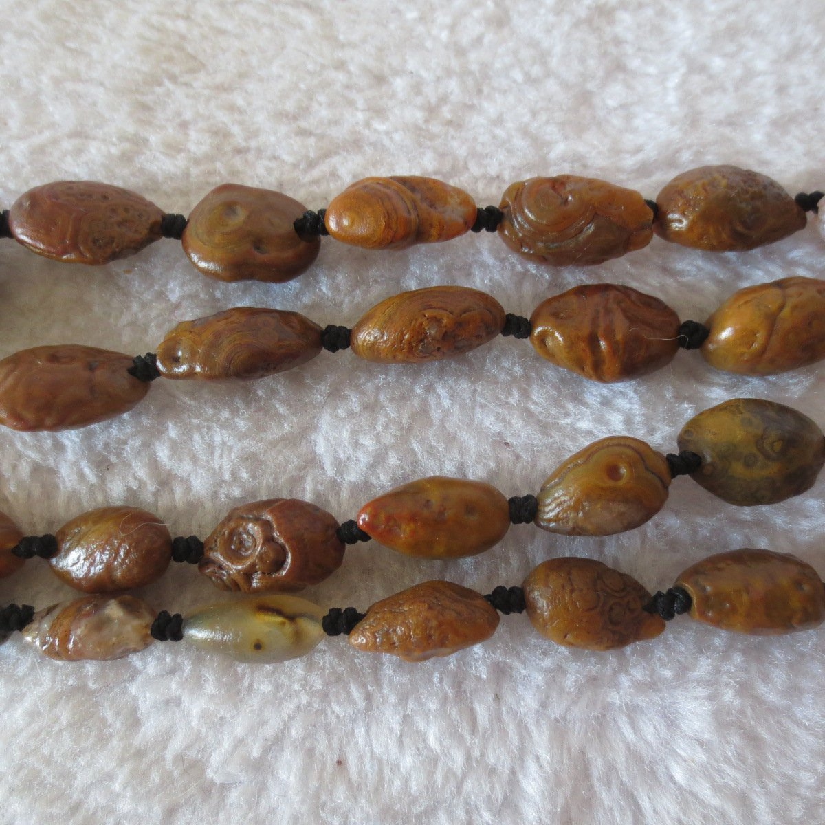 gobi vein stone long necklace, natural rough agate (n685)