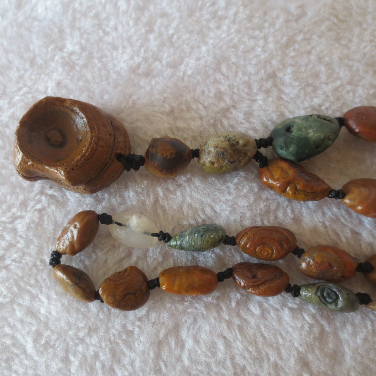 gobi vein stone long necklace, natural rough agate (n685)