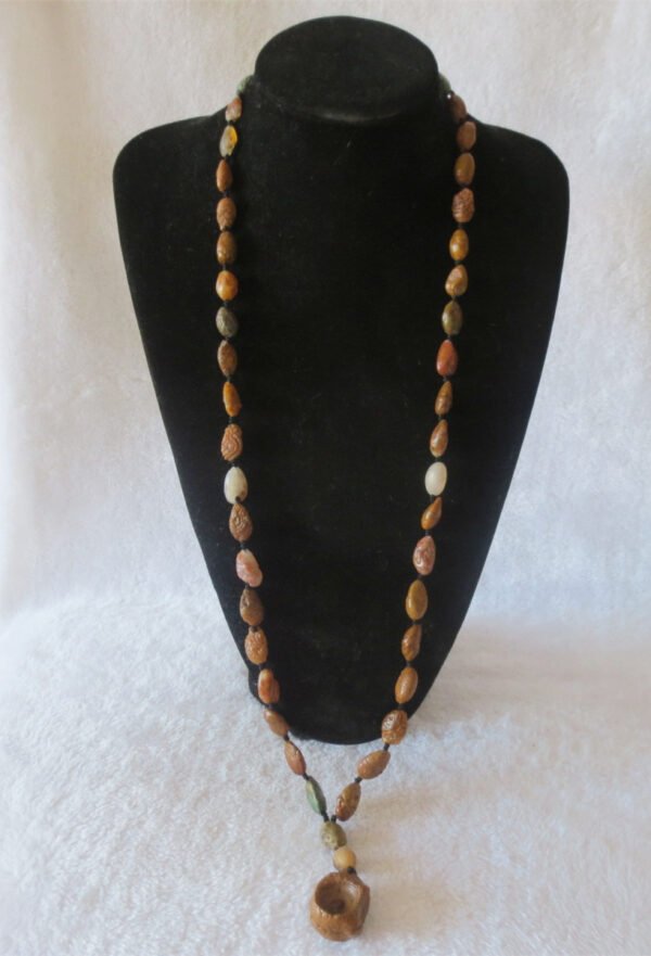 gobi vein stone long necklace, natural rough agate (n685)