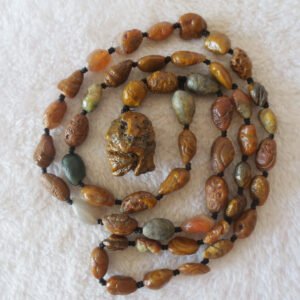 gobi vein stone long necklace, natural rough agate (n686)