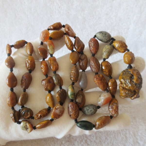 gobi vein stone long necklace, natural rough agate (n686)