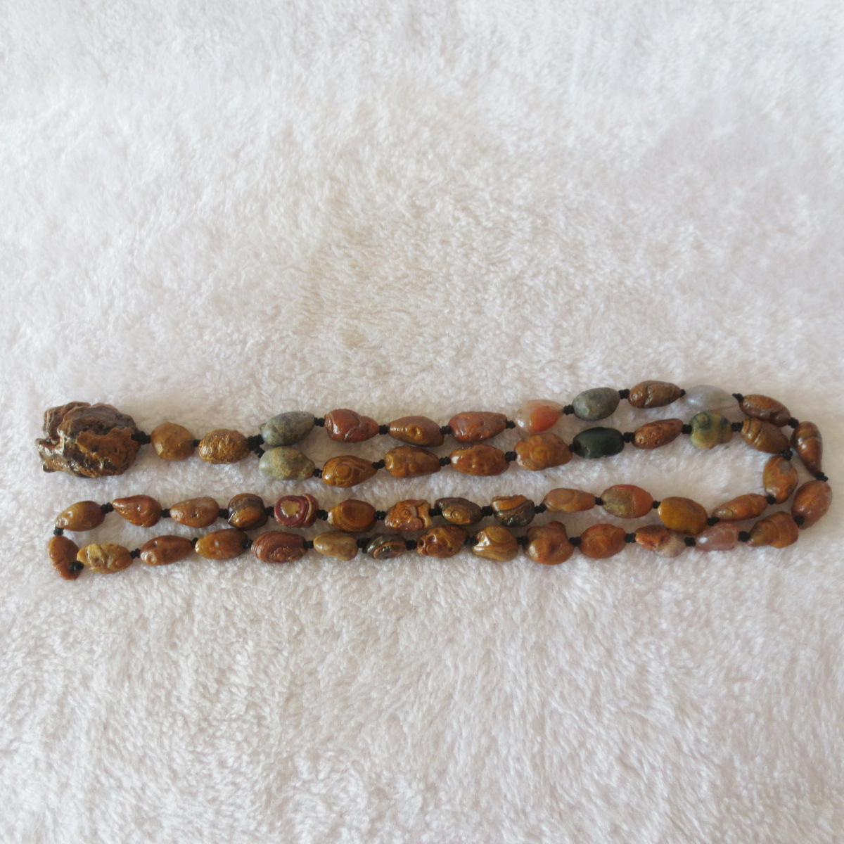 gobi vein stone long necklace, natural rough agate (n686)