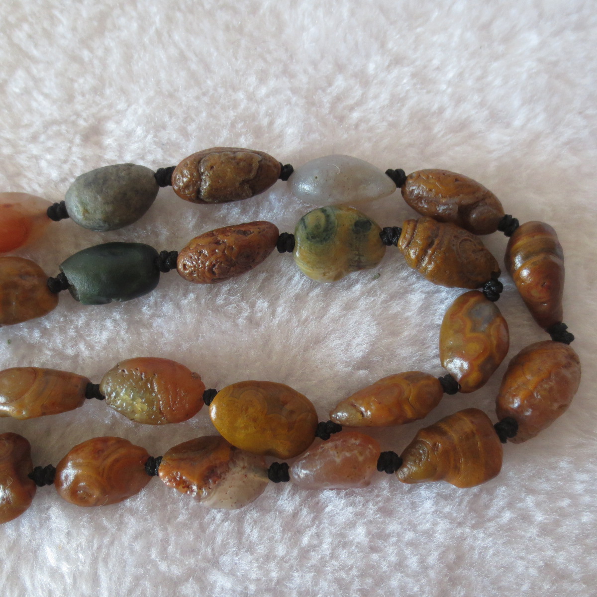 gobi vein stone long necklace, natural rough agate (n686)