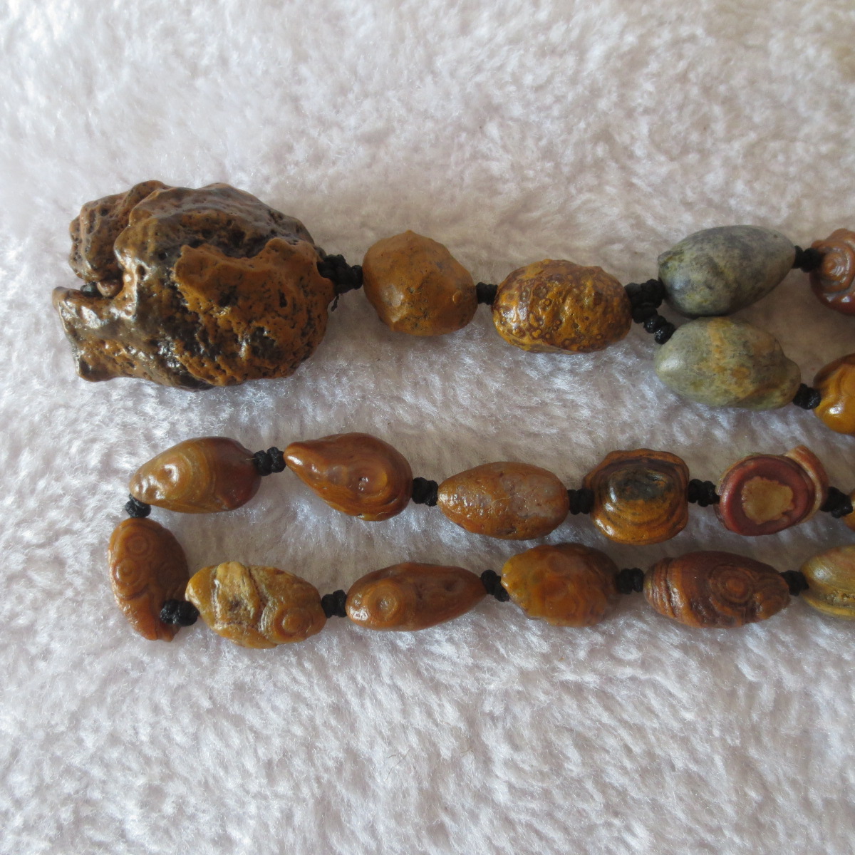 gobi vein stone long necklace, natural rough agate (n686)