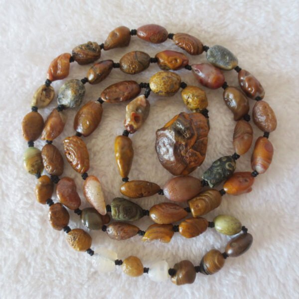 gobi vein stone long necklace, natural rough agate (n687)