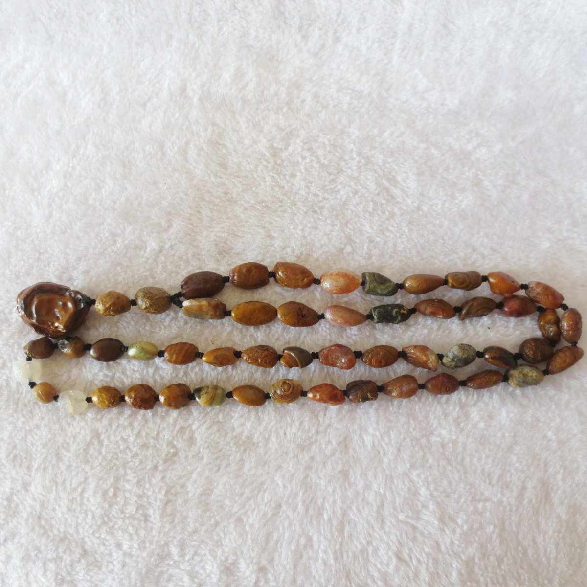 gobi vein stone long necklace, natural rough agate (n687)