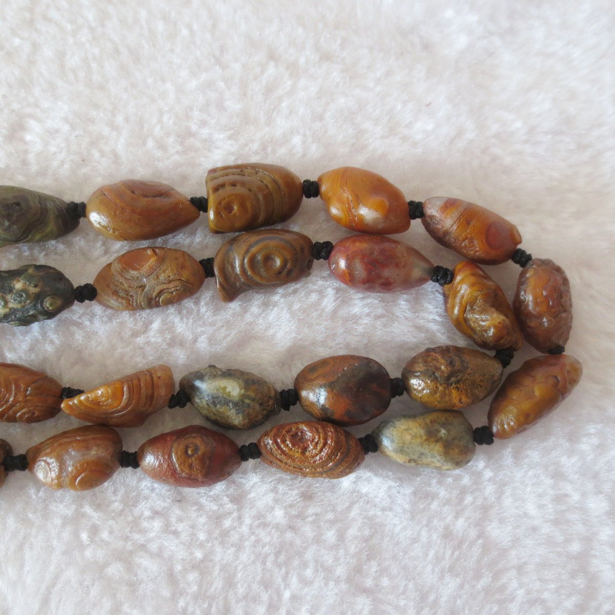 gobi vein stone long necklace, natural rough agate (n687)