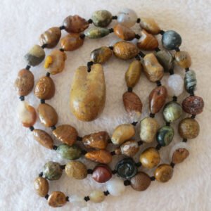 gobi vein stone long necklace, natural rough agate (n689) (copy)