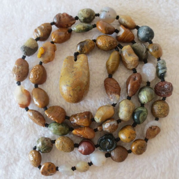 gobi vein stone long necklace, natural rough agate (n689) (copy)