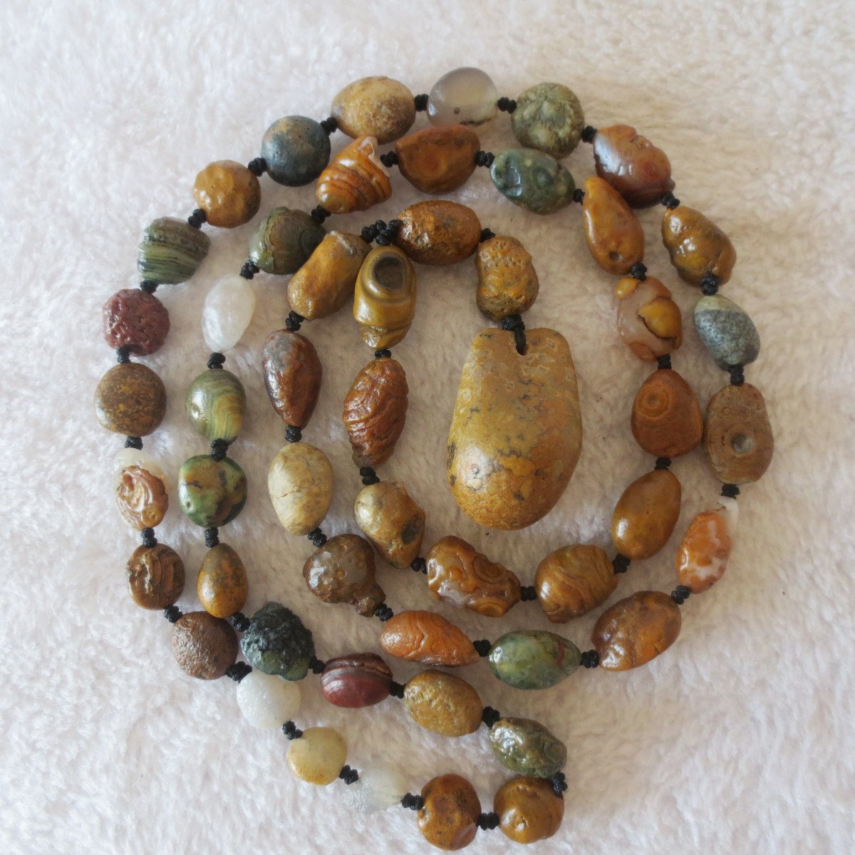 gobi vein stone long necklace, natural rough agate (n689) (copy)