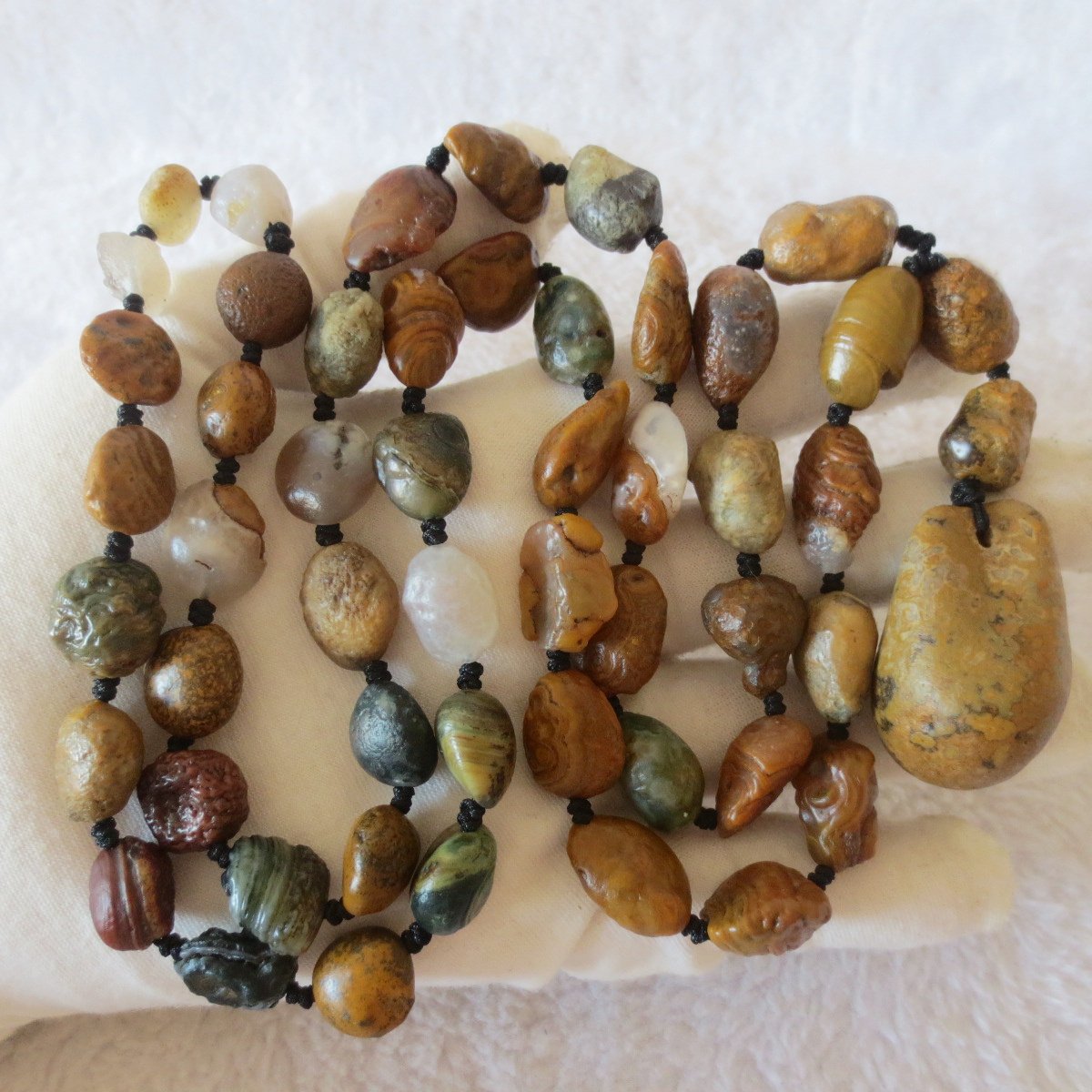 gobi vein stone long necklace, natural rough agate (n689) (copy)
