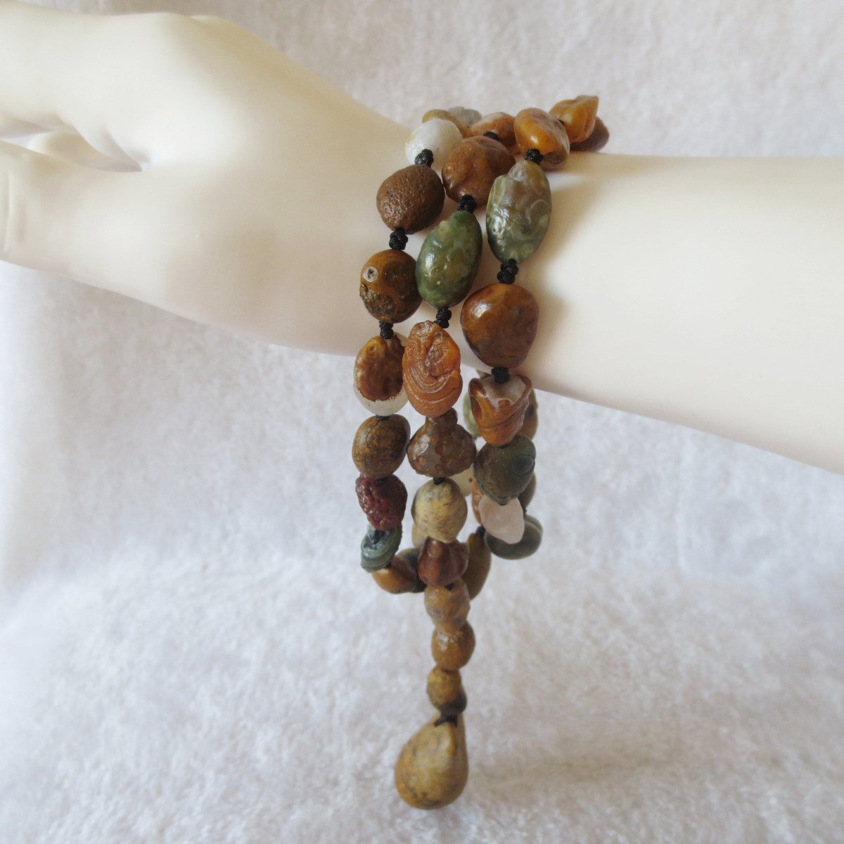gobi vein stone long necklace, natural rough agate (n689) (copy)