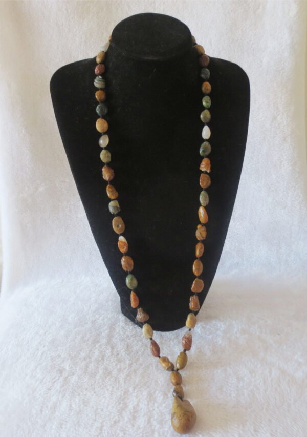 gobi vein stone long necklace, natural rough agate (n689) (copy)