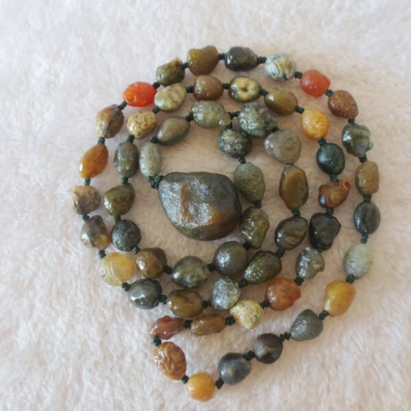 gobi vein stone long necklace, natural rough agate (n693)