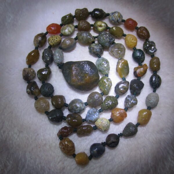 gobi vein stone long necklace, natural rough agate (n693)
