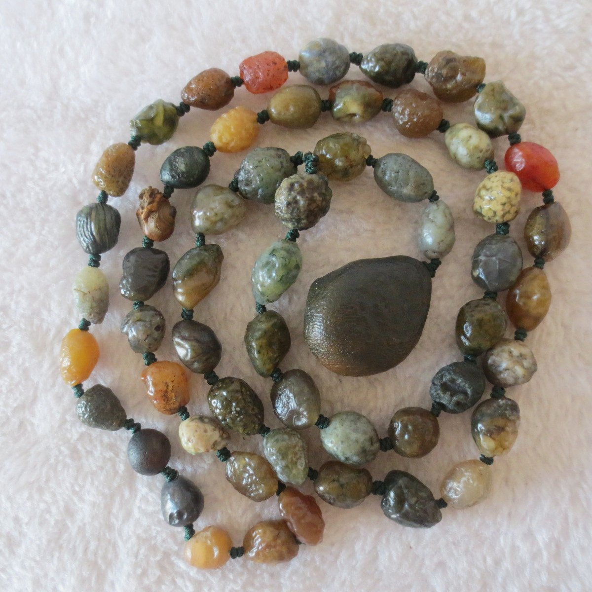 gobi vein stone long necklace, natural rough agate (n693)