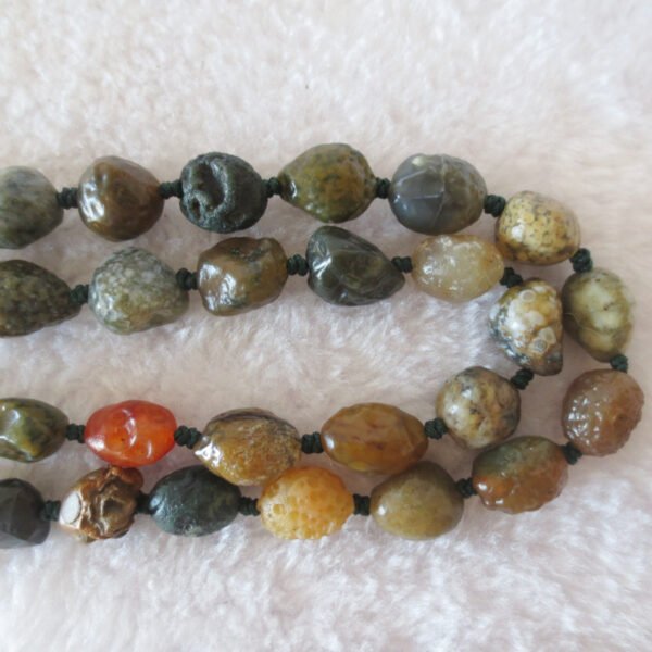 gobi vein stone long necklace, natural rough agate (n693)