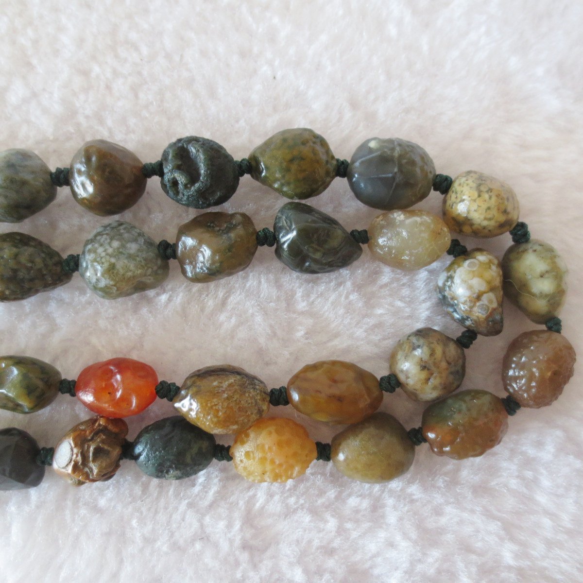 gobi vein stone long necklace, natural rough agate (n693)