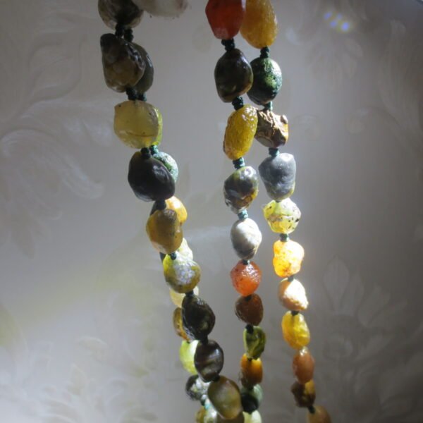 gobi vein stone long necklace, natural rough agate (n693)