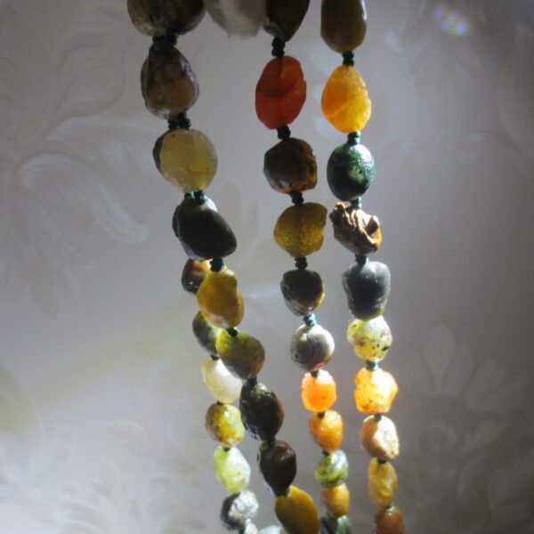 gobi vein stone long necklace, natural rough agate (n693)
