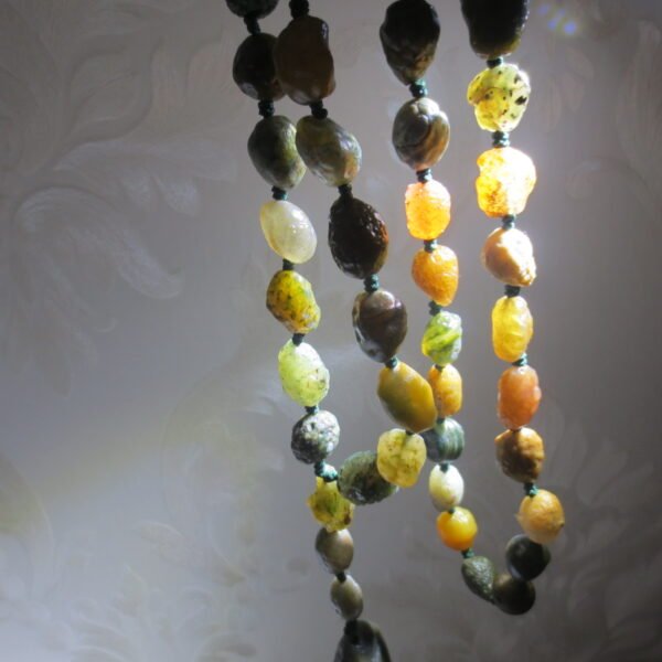 gobi vein stone long necklace, natural rough agate (n693)