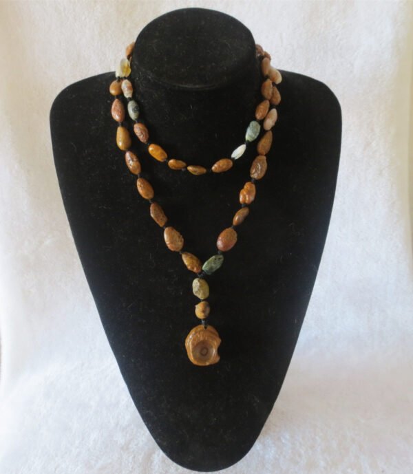 gobi vein stone long necklace, natural rough agate (n685)