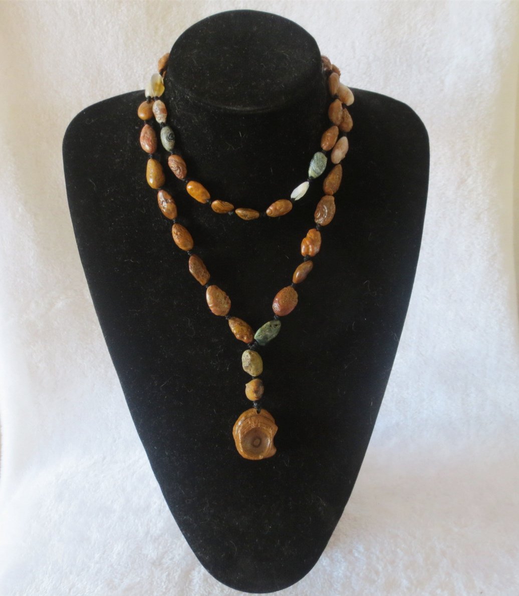 gobi vein stone long necklace, natural rough agate (n685)