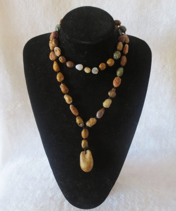 gobi vein stone long necklace, natural rough agate (n689) (copy)