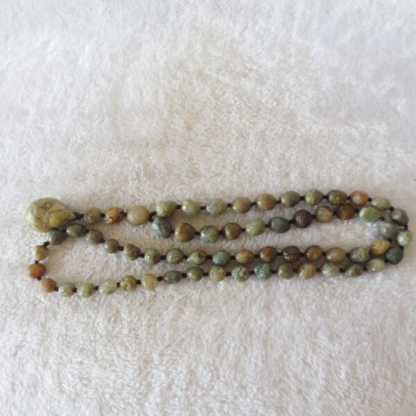 gobi eye stone beaded necklace, natural alxa agate pebble long necklace (n696)
