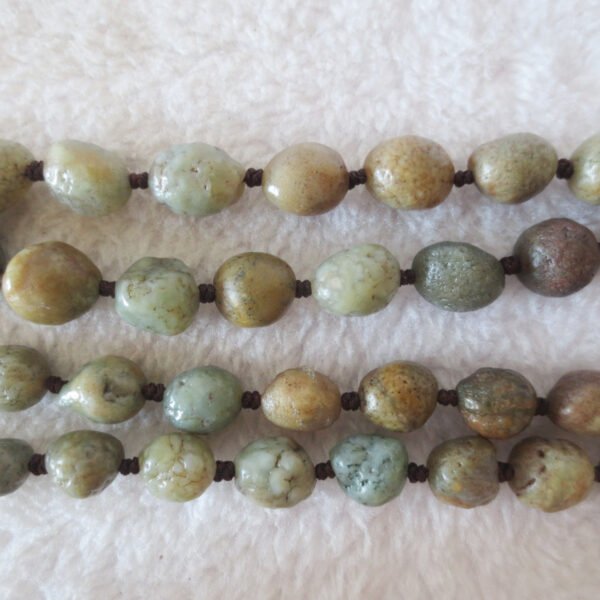 gobi eye stone beaded necklace, natural alxa agate pebble long necklace (n696)