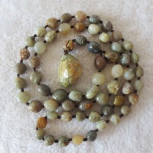 gobi eye stone beaded necklace, natural alxa agate pebble long necklace (n696) (copy)