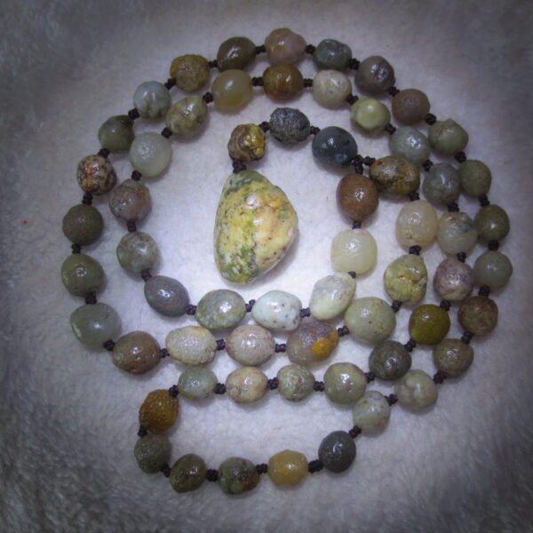 gobi eye stone beaded necklace, natural alxa agate pebble long necklace (n696) (copy)