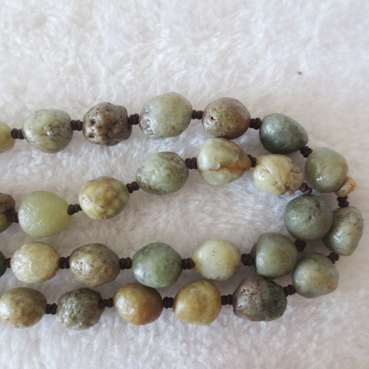 gobi eye stone beaded necklace, natural alxa agate pebble long necklace (n698)