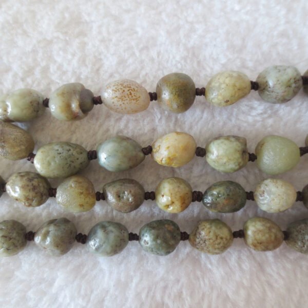 gobi eye stone beaded necklace, natural alxa agate pebble long necklace (n698)
