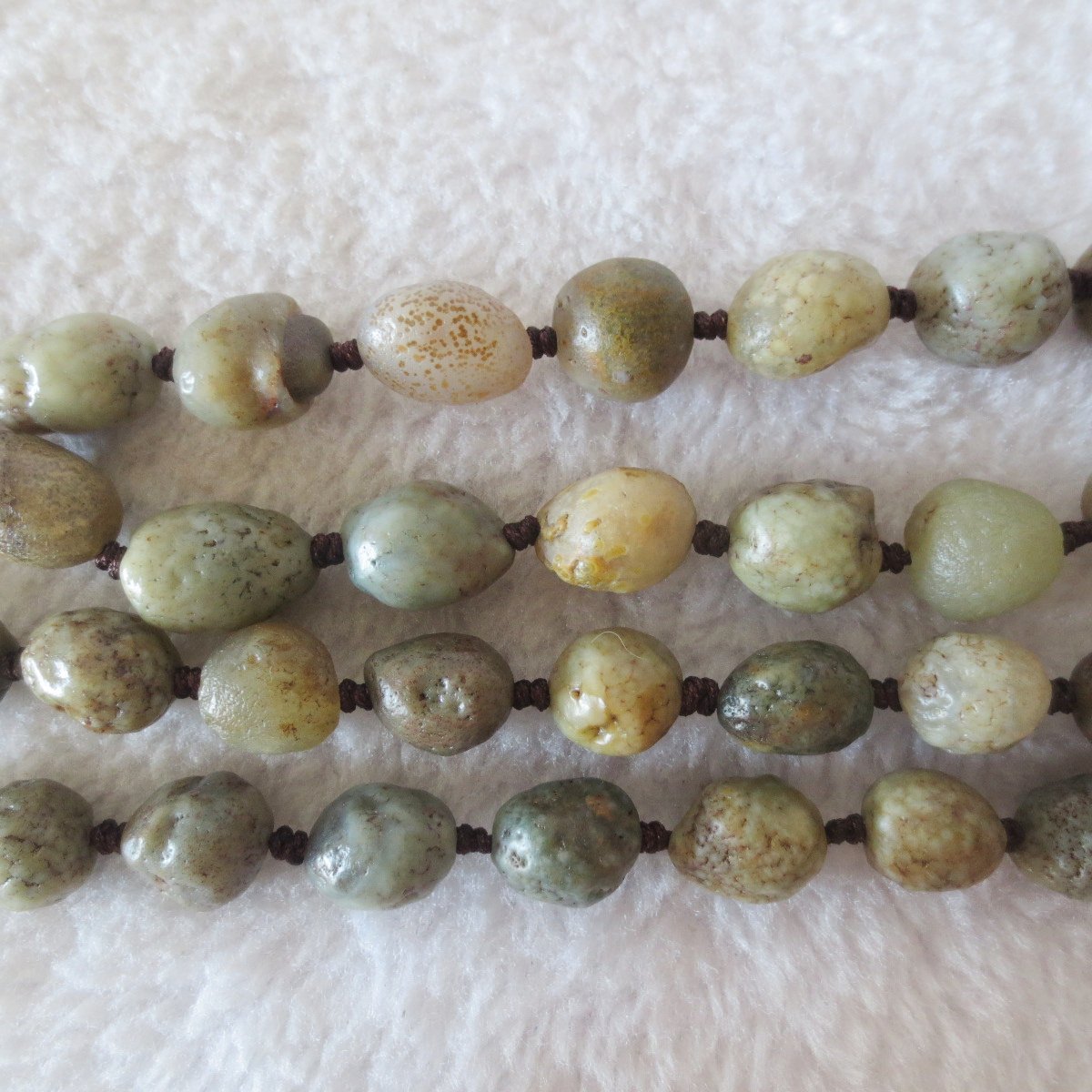 gobi eye stone beaded necklace, natural alxa agate pebble long necklace (n698)