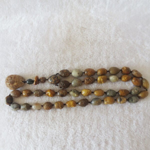 gobi eye stone beaded necklace, natural alxa agate pebble long necklace (n698) (copy)
